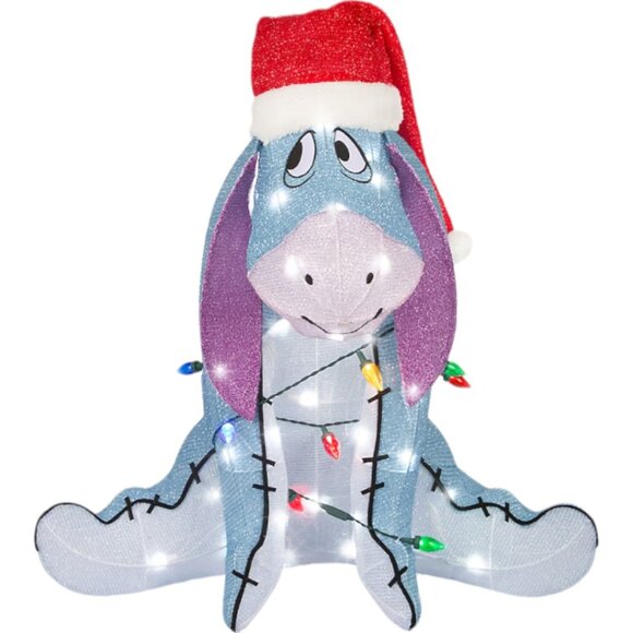 Disney 2.5 FT EEYORE Light Up Tinsel Yard 3D Sculpture Christmas LED Decor Prop - Picture 7 of 11